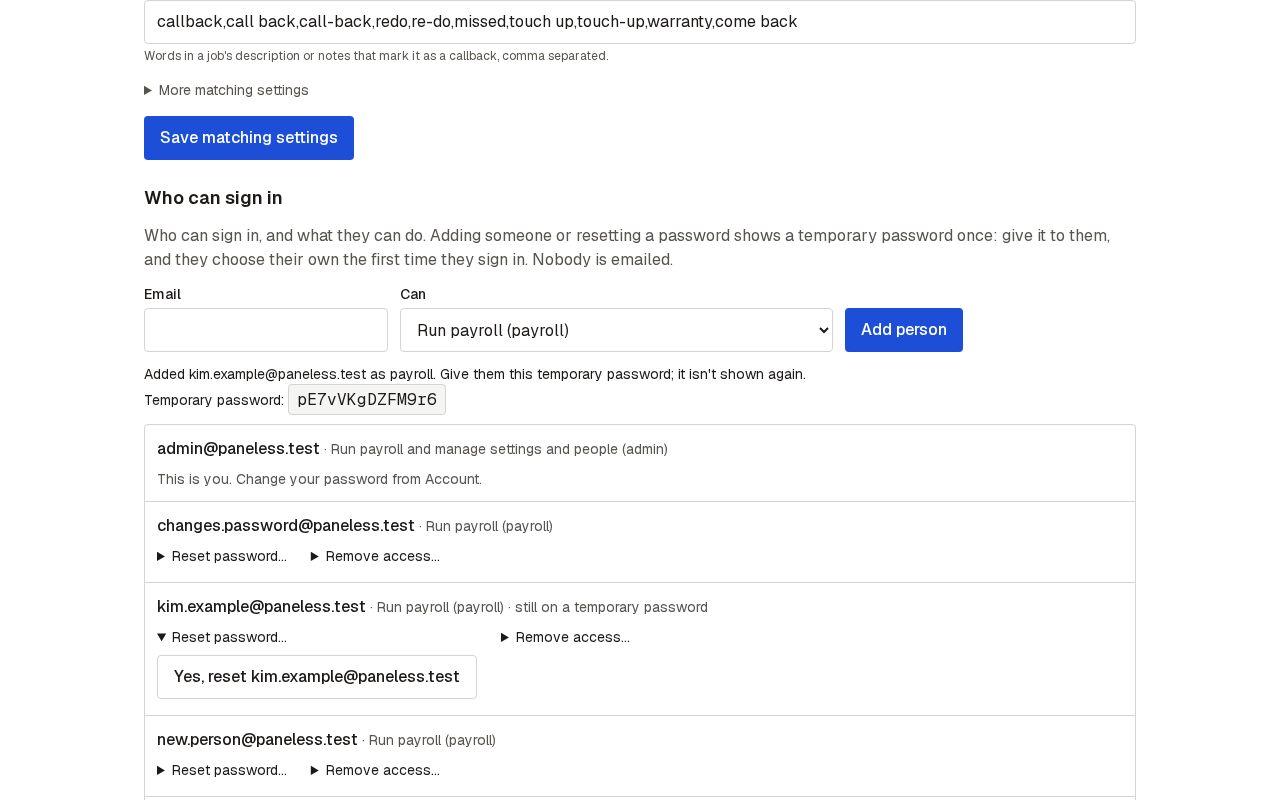 Screen for step 3: Reset a forgotten password