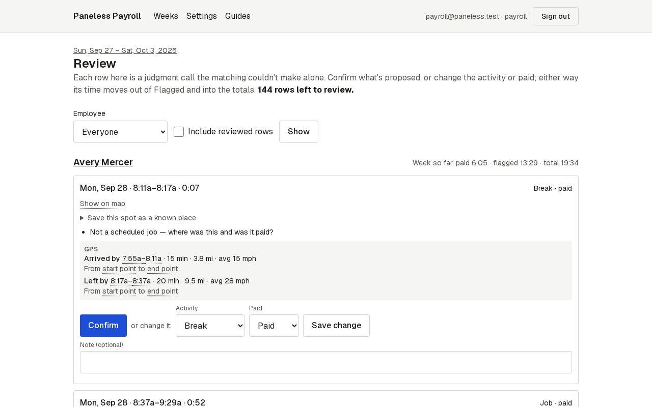 Screen for step 3: Confirm, or change and save